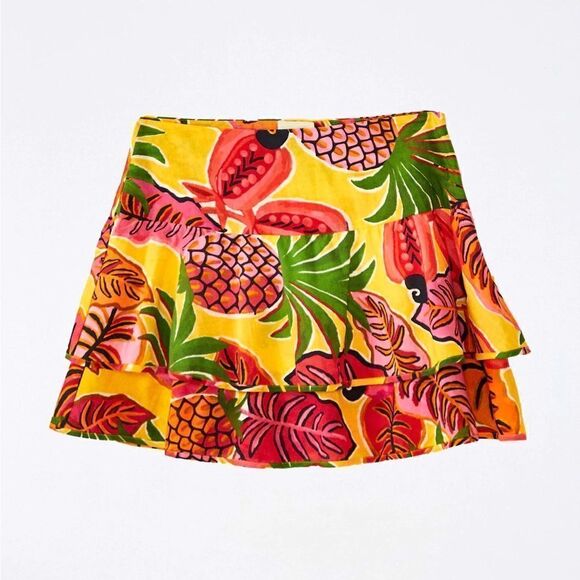 FARM Rio Fruit Dream Mini Skirt, NWT, size small, lined, side-zip - Picture 1 of 14
